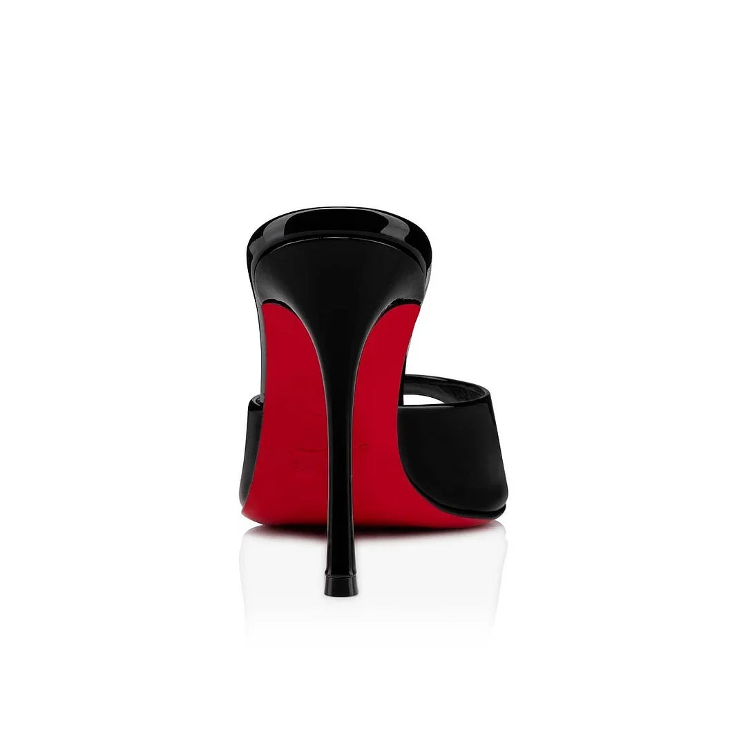 CL 26ss High Heel Mules 100 Black Patent Leather