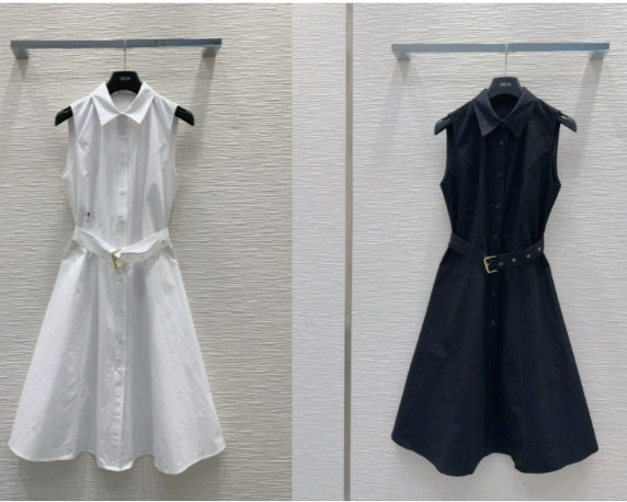 CD 25 Vest Dress Black and White Cotton