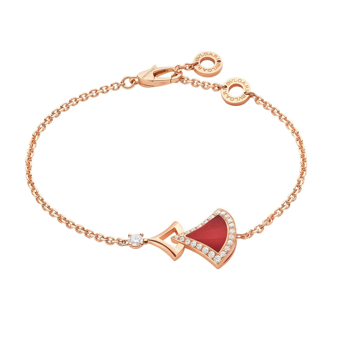 BVL  Rose Gold Divas Dream Diamond & Carnelian Bracelet