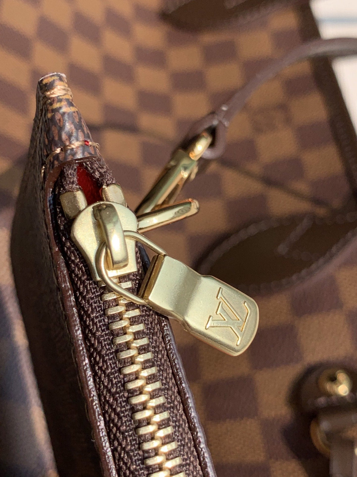 NEVER FULL MM WITH DUSTBAG DAMIER EBENE CANVAS 29CM