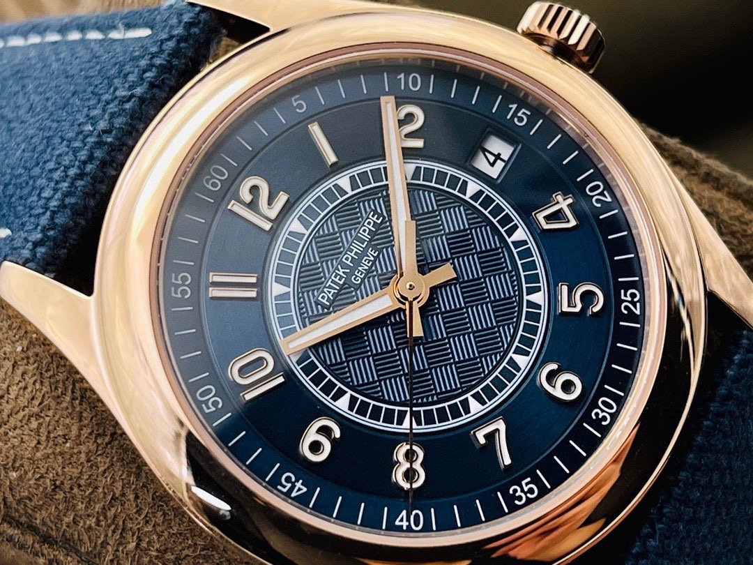 PATEK CALATRAVA 40MM ROSE GOLD BLUE DIAL REF 6007A