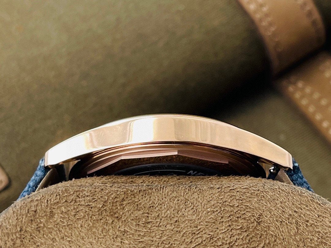 PATEK CALATRAVA 40MM ROSE GOLD BLUE DIAL REF 6007A