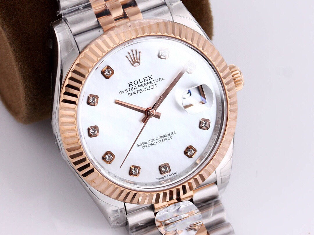 DATEJUST 41MM TWO-TONE WHITE DIAL DIAMOND NUMERAL