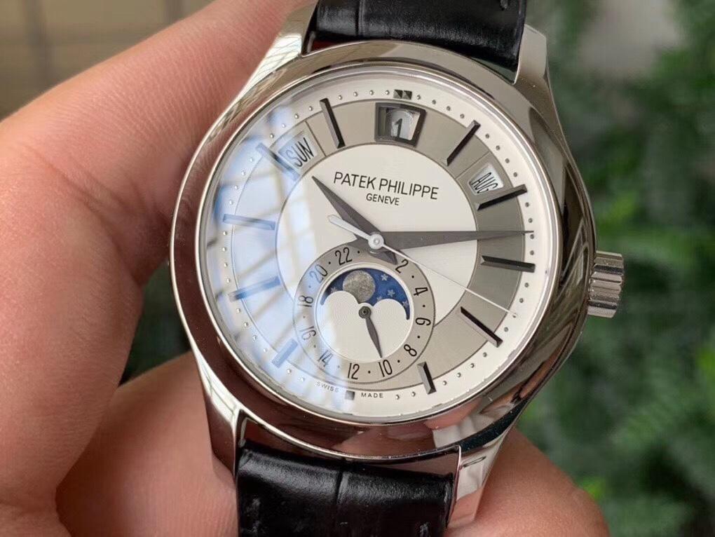 PATEK ANNUAL CALENDAR STAINLESS STEEL CASE WHITE DIAL