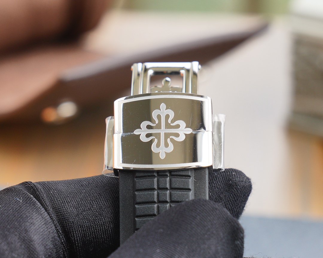 PATEK AQUANAUT CHRONOGRAPH STAINLESS STEEL BLACK STRAP