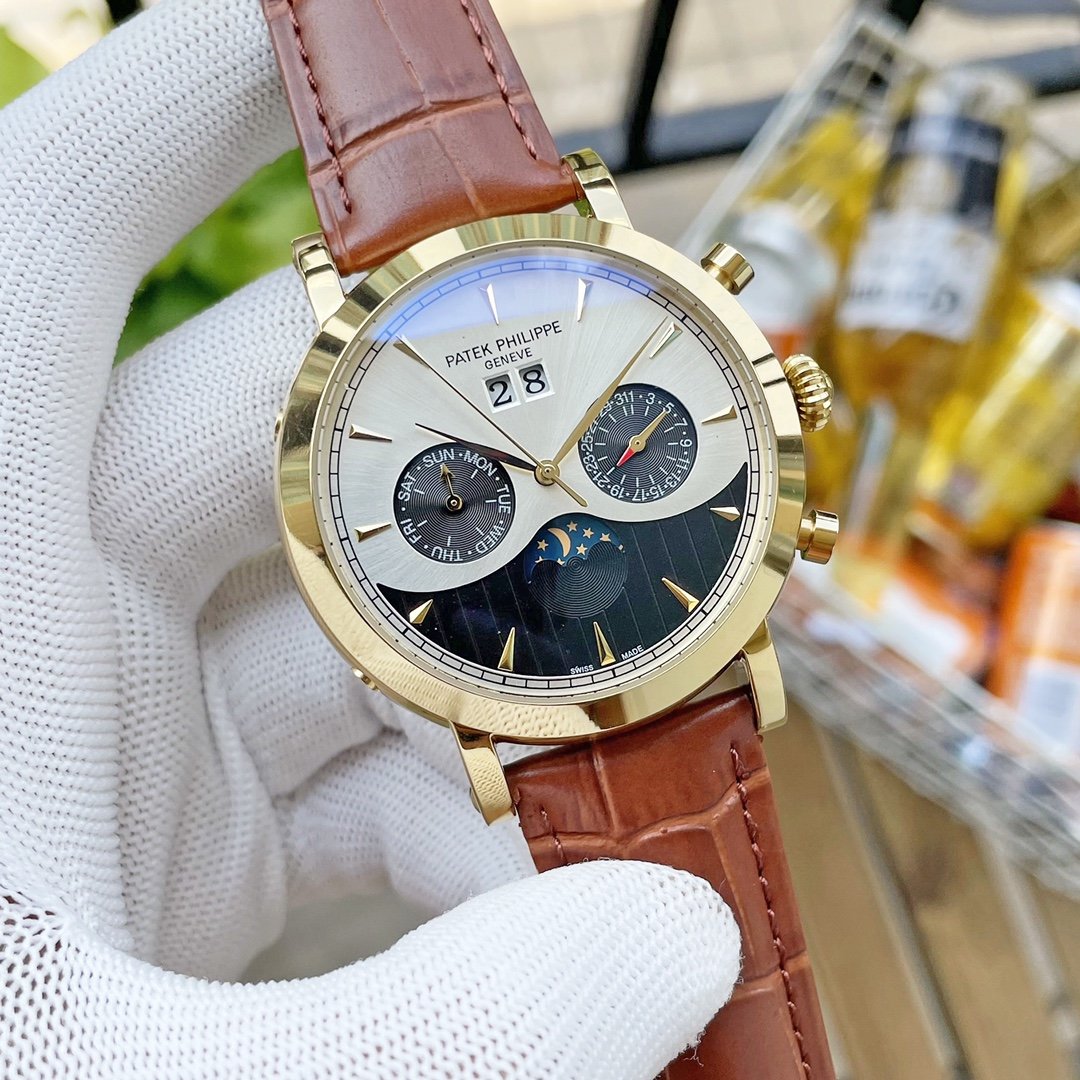 PATEK ANNUAL CALENDAR BLACK WHITE DIAL
