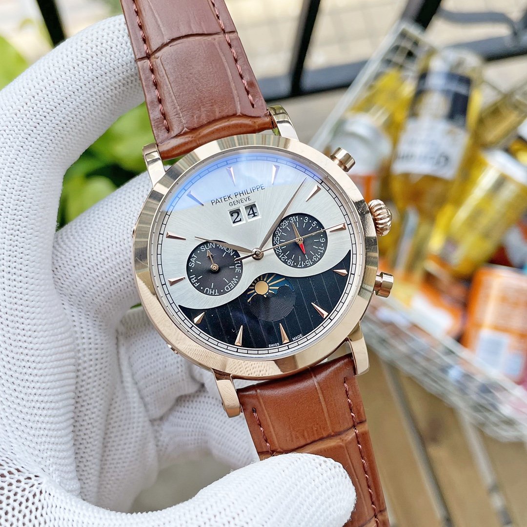PATEK ANNUAL CALENDAR BLACK WHITE DIAL