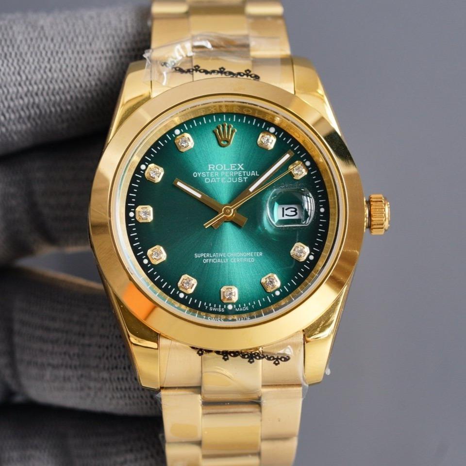 DATEJUST 41MM GOLD SMOOTH BEZEL DIAMOND NUMERALS