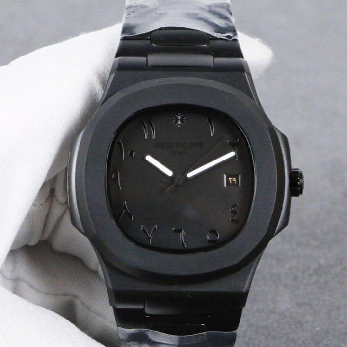 PATEK NAUTILUS CUSTOM ALL BLACK ARABIC DIAL