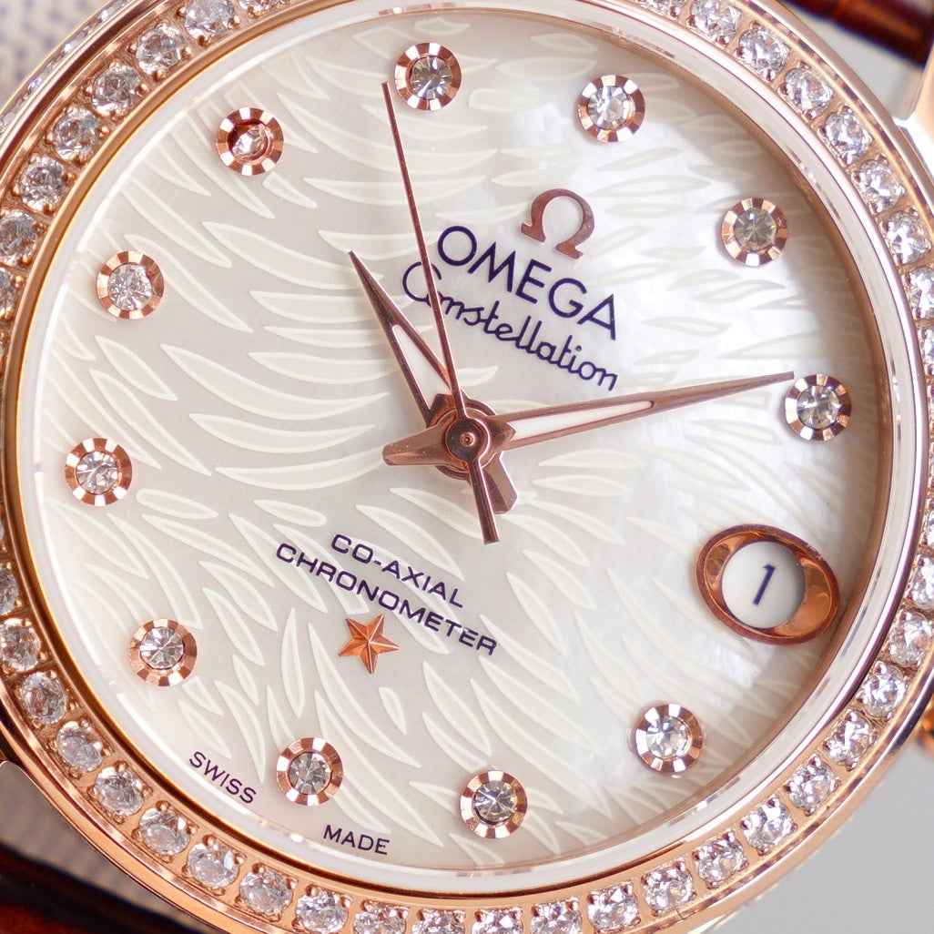 CONSTELLATION 33MM AUTOMATIC ROSE GOLD DIAMOND BEZEL