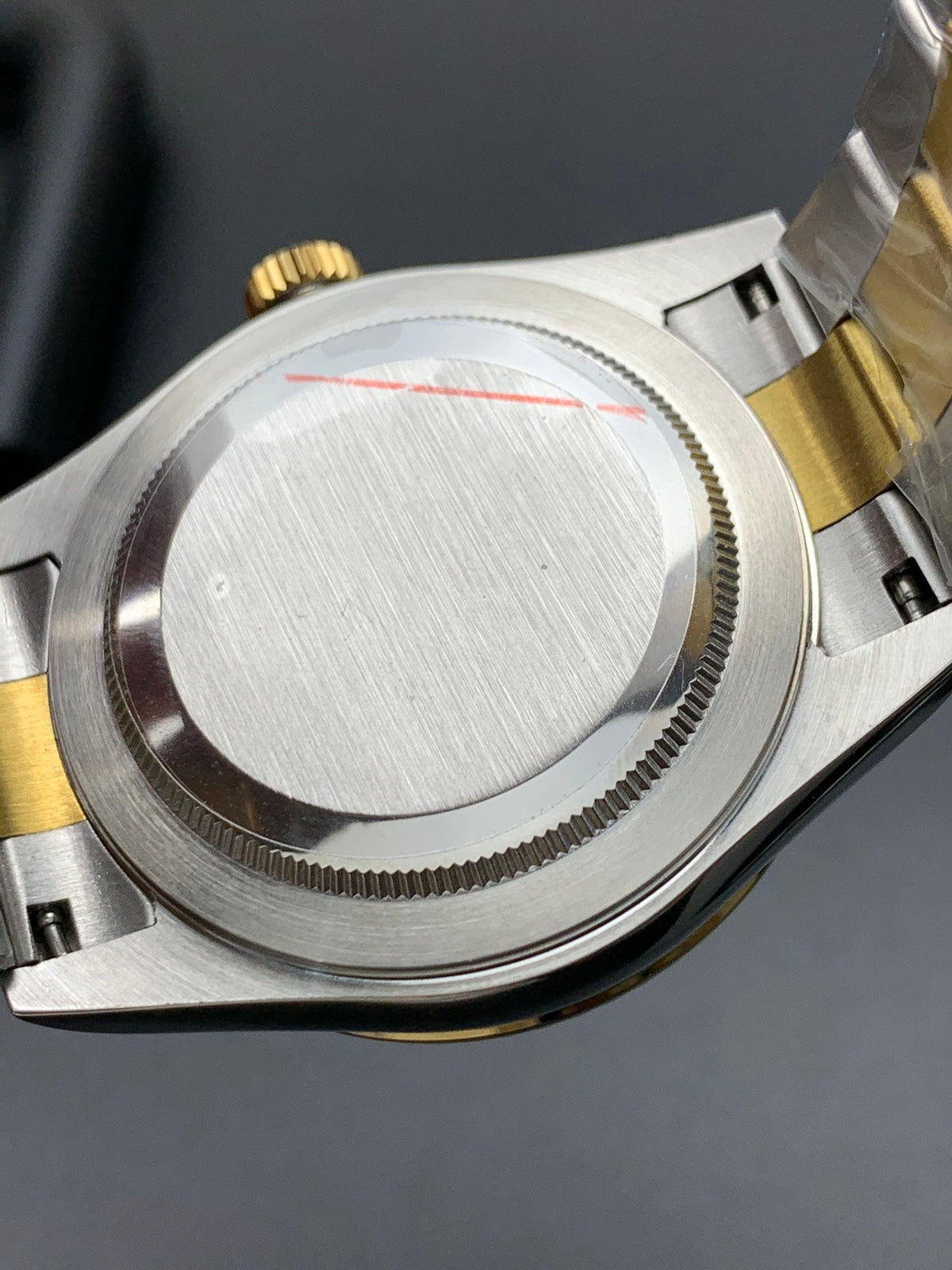 SKY DWELLER GOLD STEEL BLACK DIAL