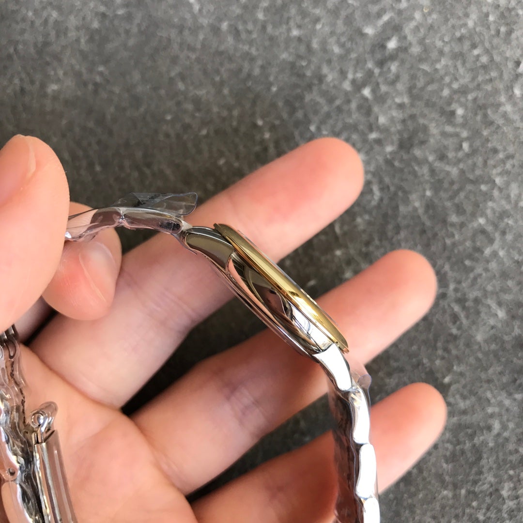 DEVILLE PRESTIGE 27MM QUARTZ GOLD STEEL DIAMOND NUMERALS