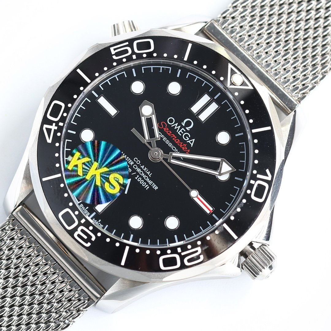 SEAMASTER DIVER 300 BLACK CERAMIC TITANIUM MESH