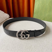 GG BELT DOUBLE G SERPENTI BUCKLE BLACK LEATHER