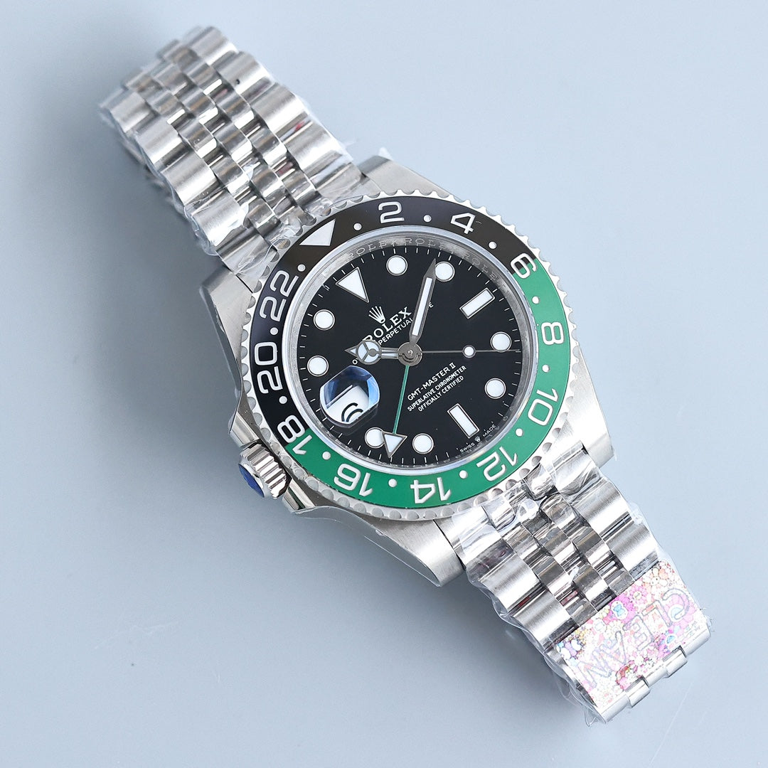 GMT-MASTER II CUSTOM GREEN BLACK BEZEL JUBILEE BRACELET