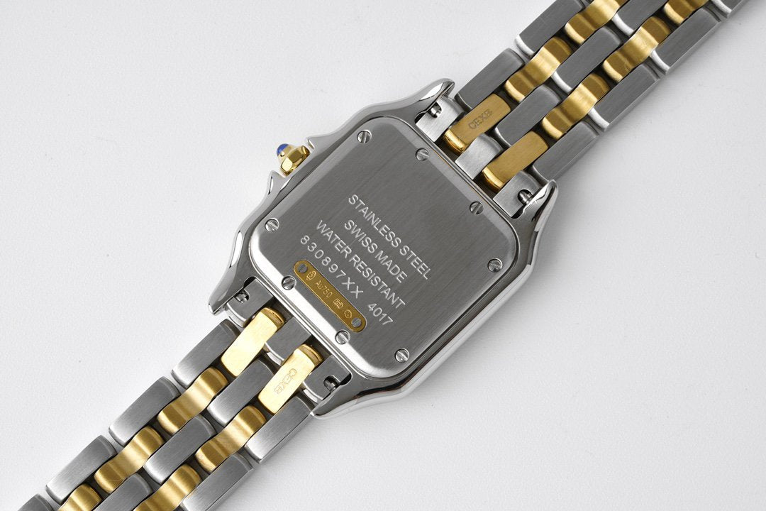 PANTHERE 27MM GOLD SILVER CASE WHITE DIAL