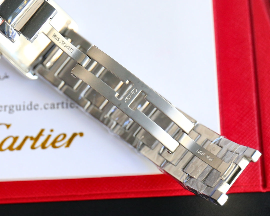 TANK MUST SMALL STEEL DIAMOND BEZEL WHITE DIAL