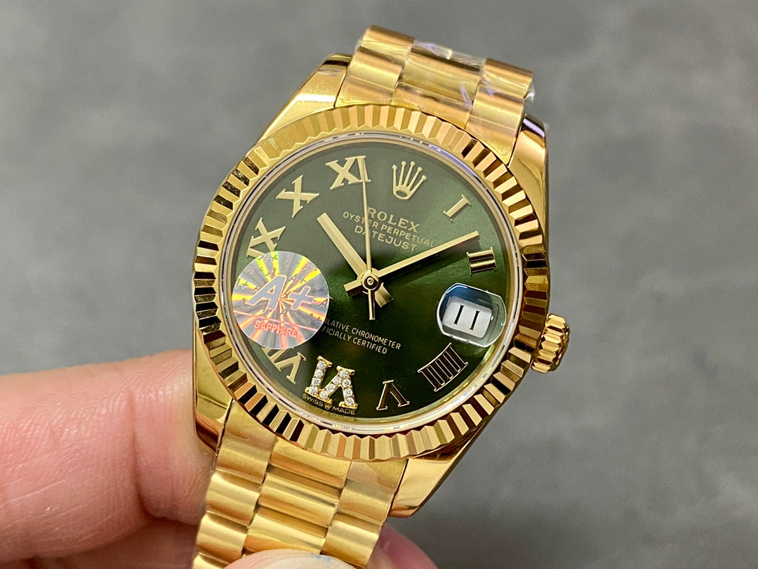 DATEJUST 31MM GOLD GREEN DIAL
