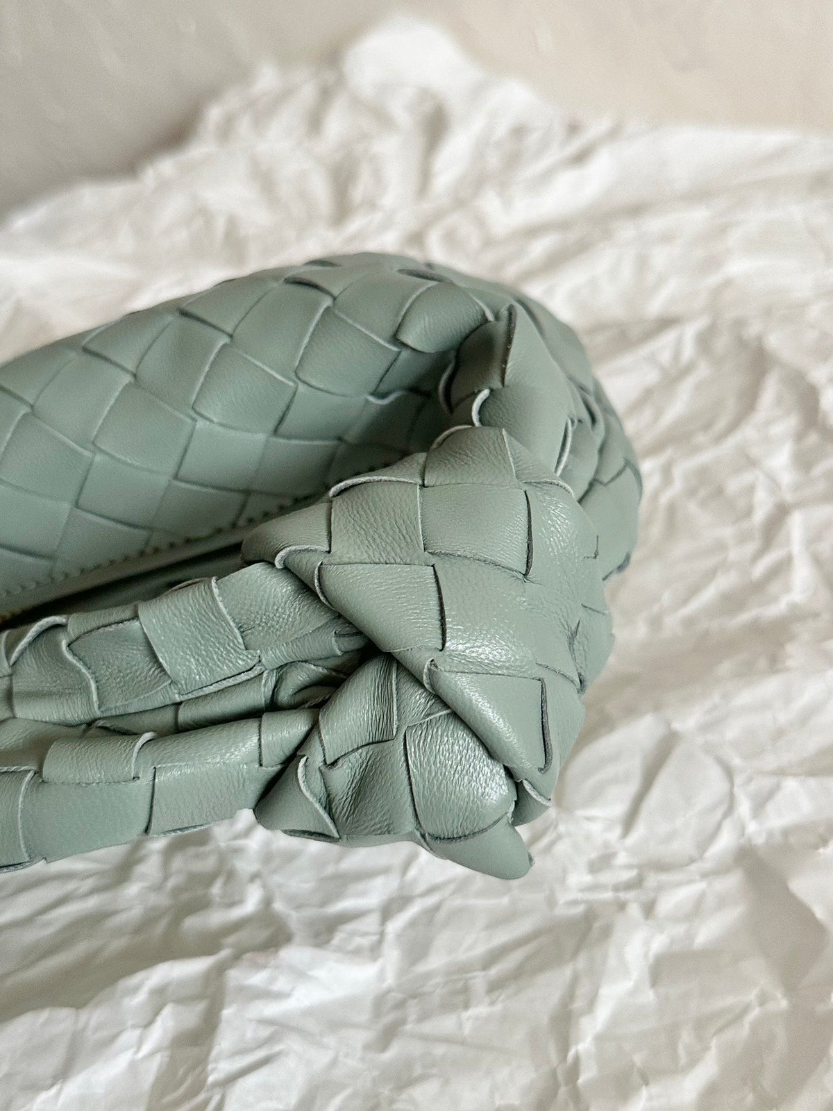 BV MINI JODIE 28CM MINT GREEN LAMBSKIN LEATHER