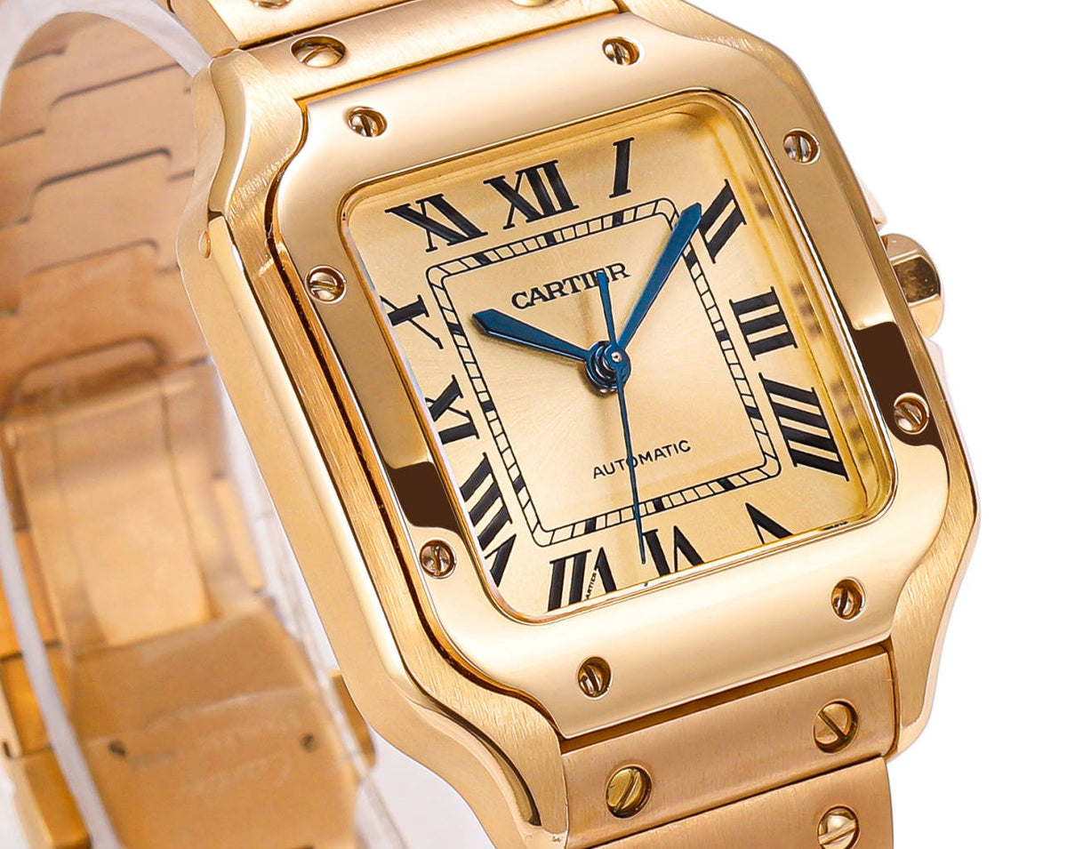 SANTOS LADY 35.1MM GOLD CASE GOLD DIAL