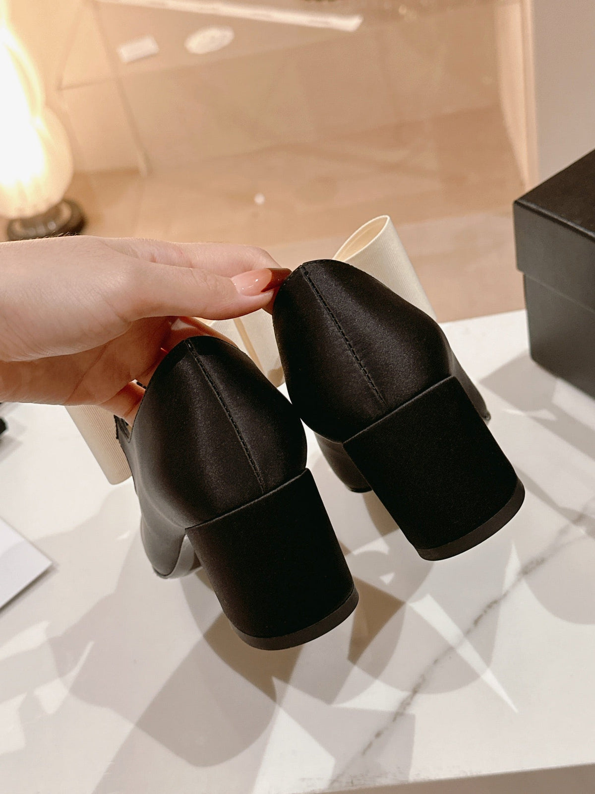 mary janes 60 black patent calfskin silk white bow