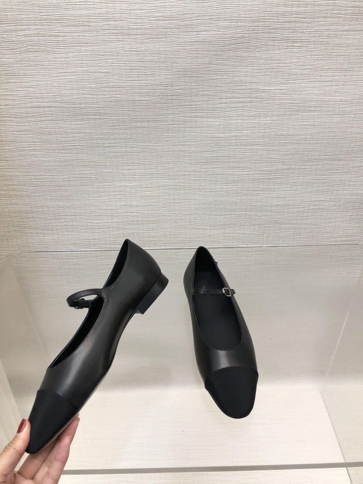 mary janes black lambskin grosgrain