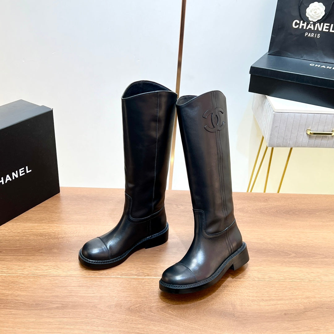 CC 25SS High Boot Black Calfskin