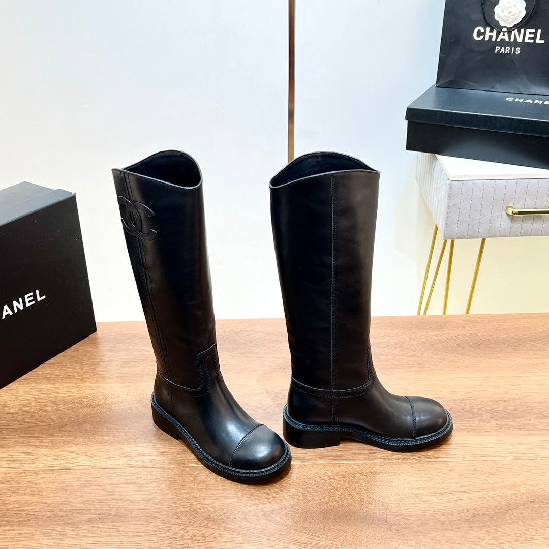 CC 25SS High Boot Black Calfskin