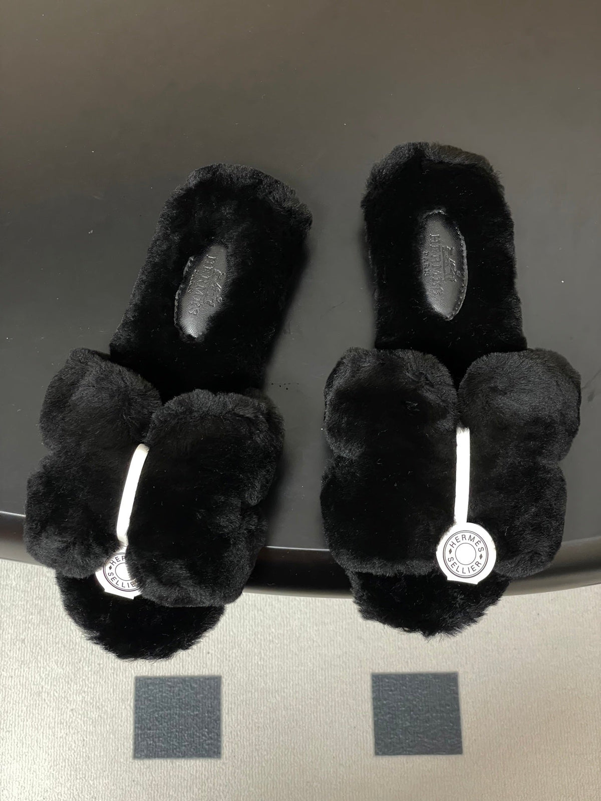 Hermes Oran Sandal Black Wool 173400
