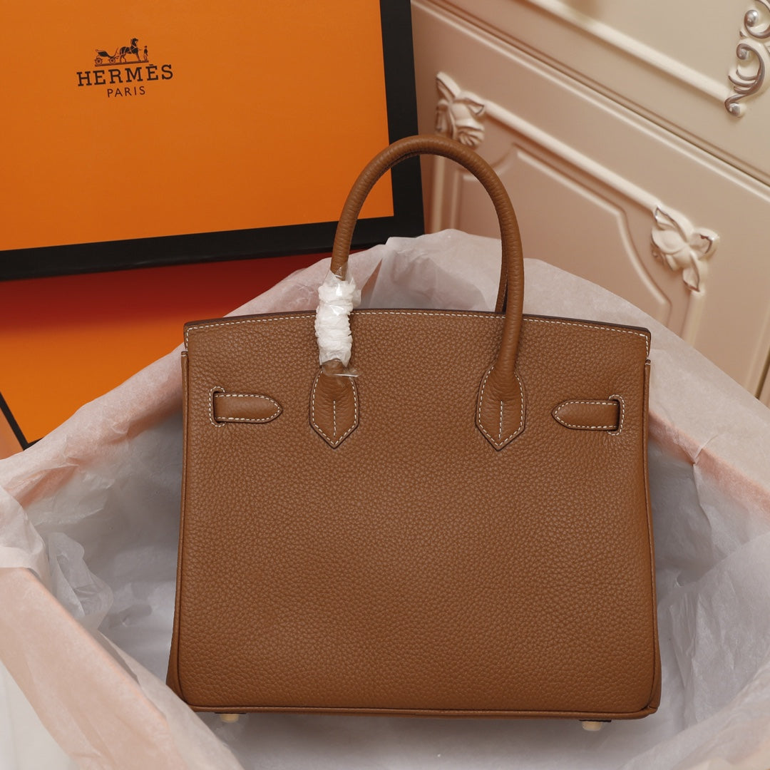 HM BIRKIN BAG 30 BROWN TOGO GOLD HARDWARE