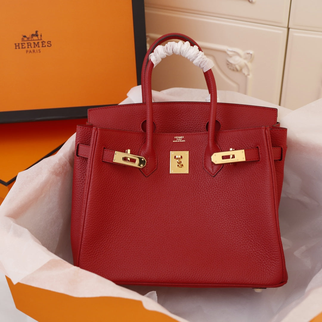 HM BIRKIN BAG 30 CRIMSON TOGO GOLD HARDWARE