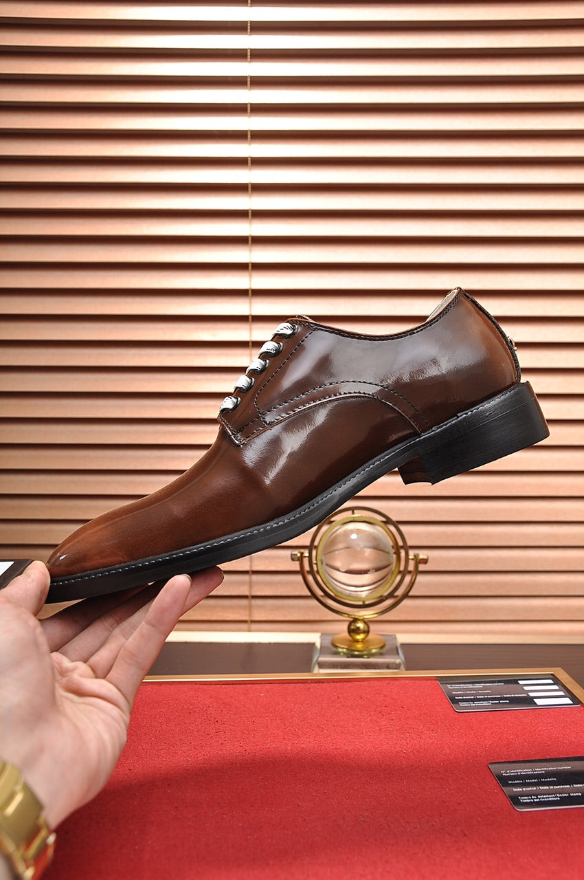 GG Men's Loafer Brown Patent Leather 526114