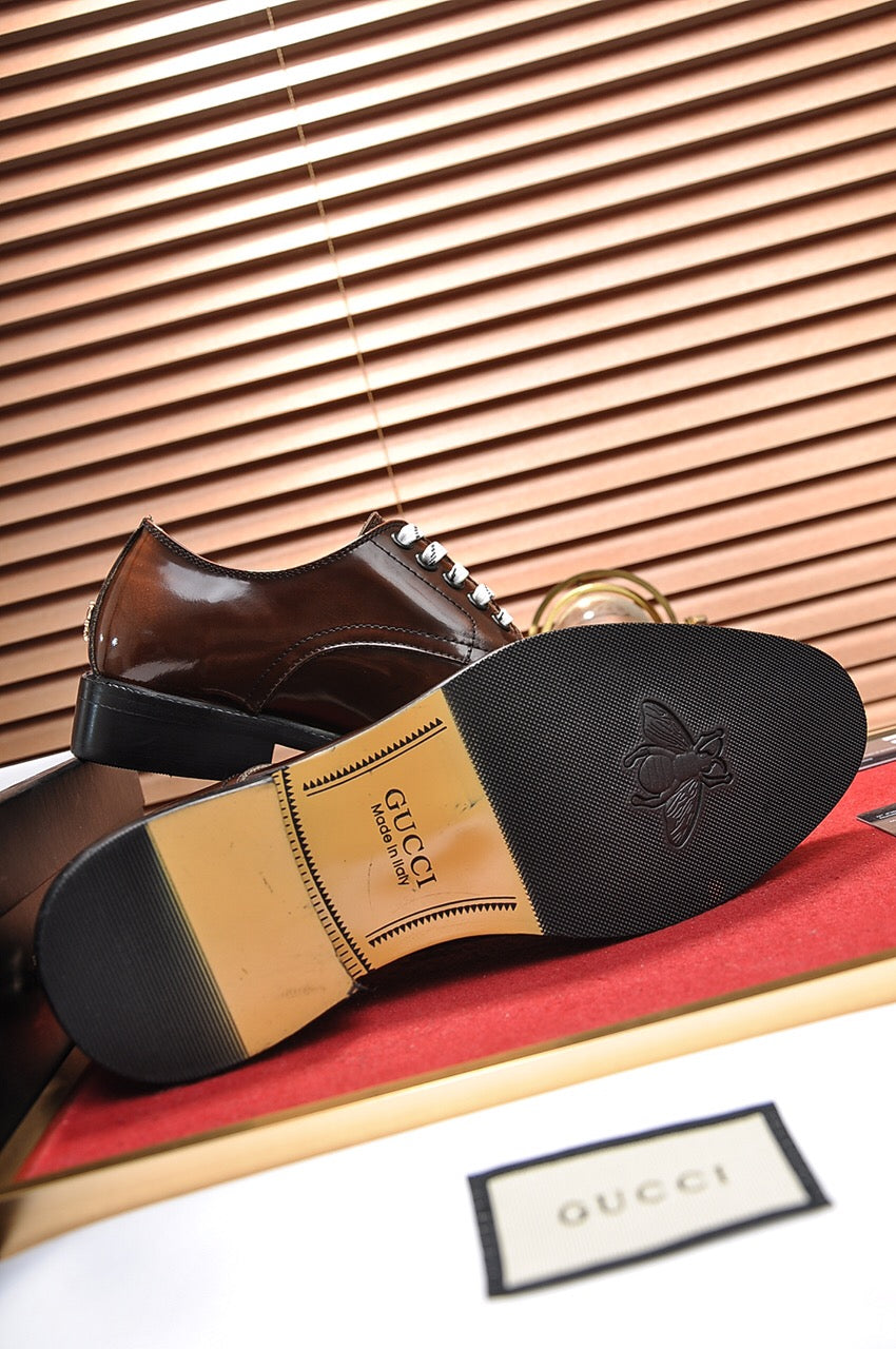 GG Men's Loafer Brown Patent Leather 526114