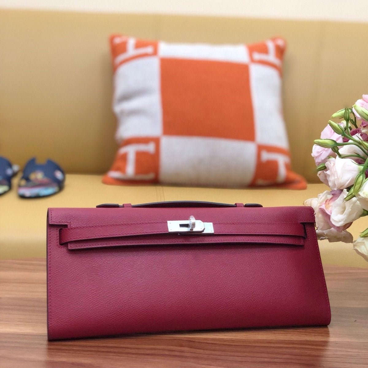 HM Kelly Cut 31cm Brick Swift Leather Shw