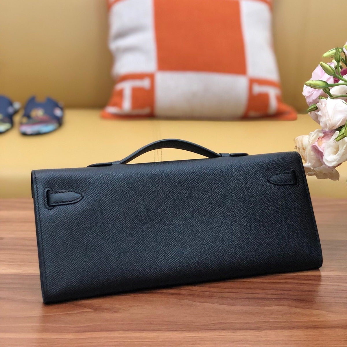 HM Kelly Cut 31cm Black Swift Leather Shw
