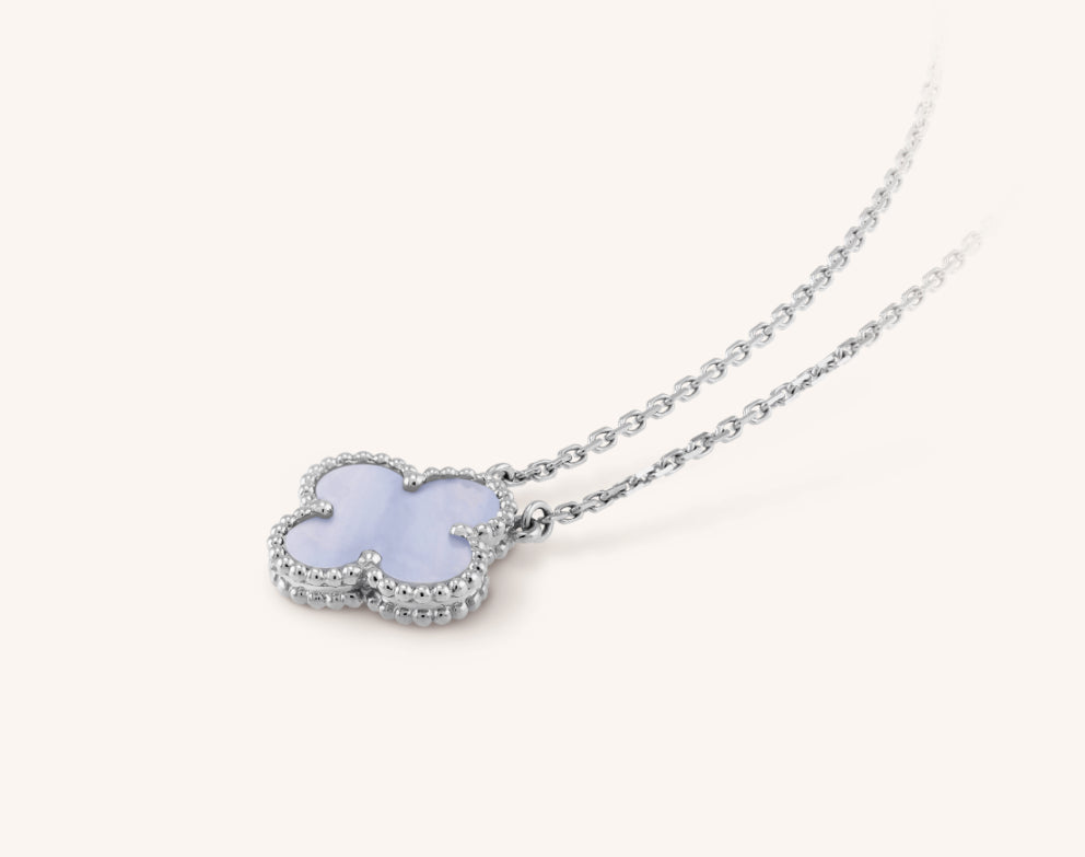 VCA Clover Limited Necklace Mop Purple Sliver