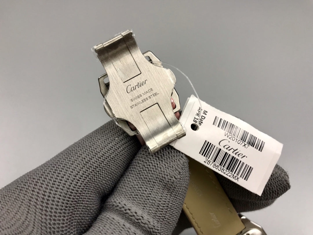 Cartier Santos 100 36mm Silver Pink Leather