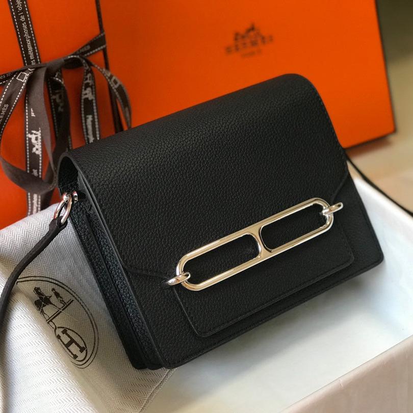 HM SAC ROULIS 18 BLACK TOGO LEATHER