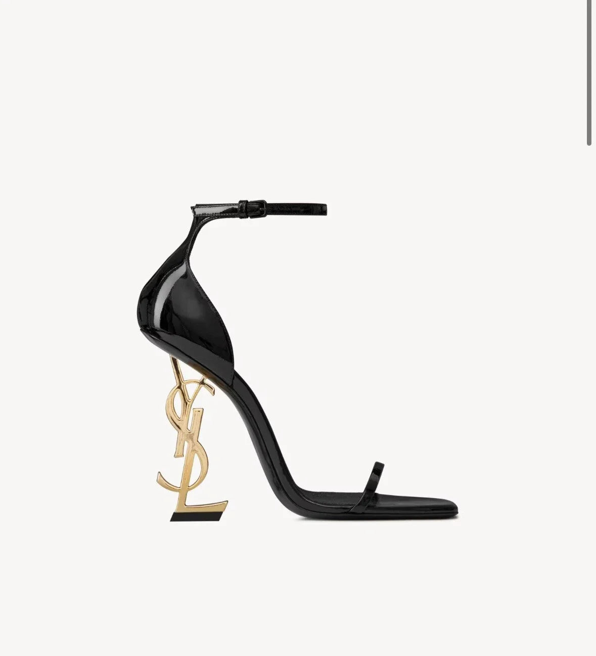 YSL Opyum Patent Leather Sandals Black Calfskin