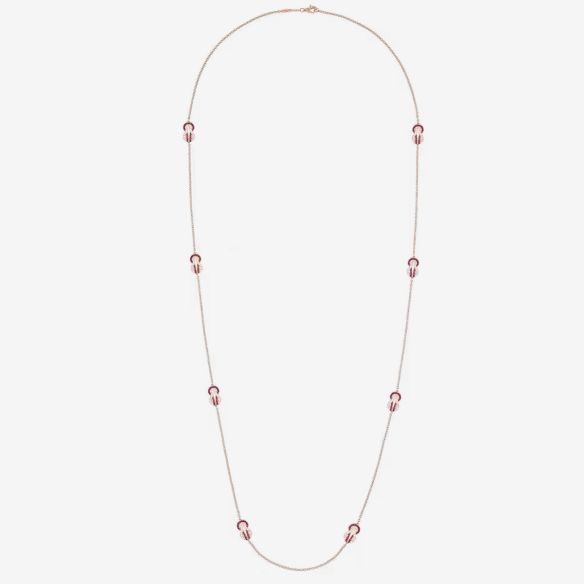 CHANCE INFINIE LONG NECKLACE 8 MOTIFS PINK GOLD DIAMOND MEDIUM MODEL