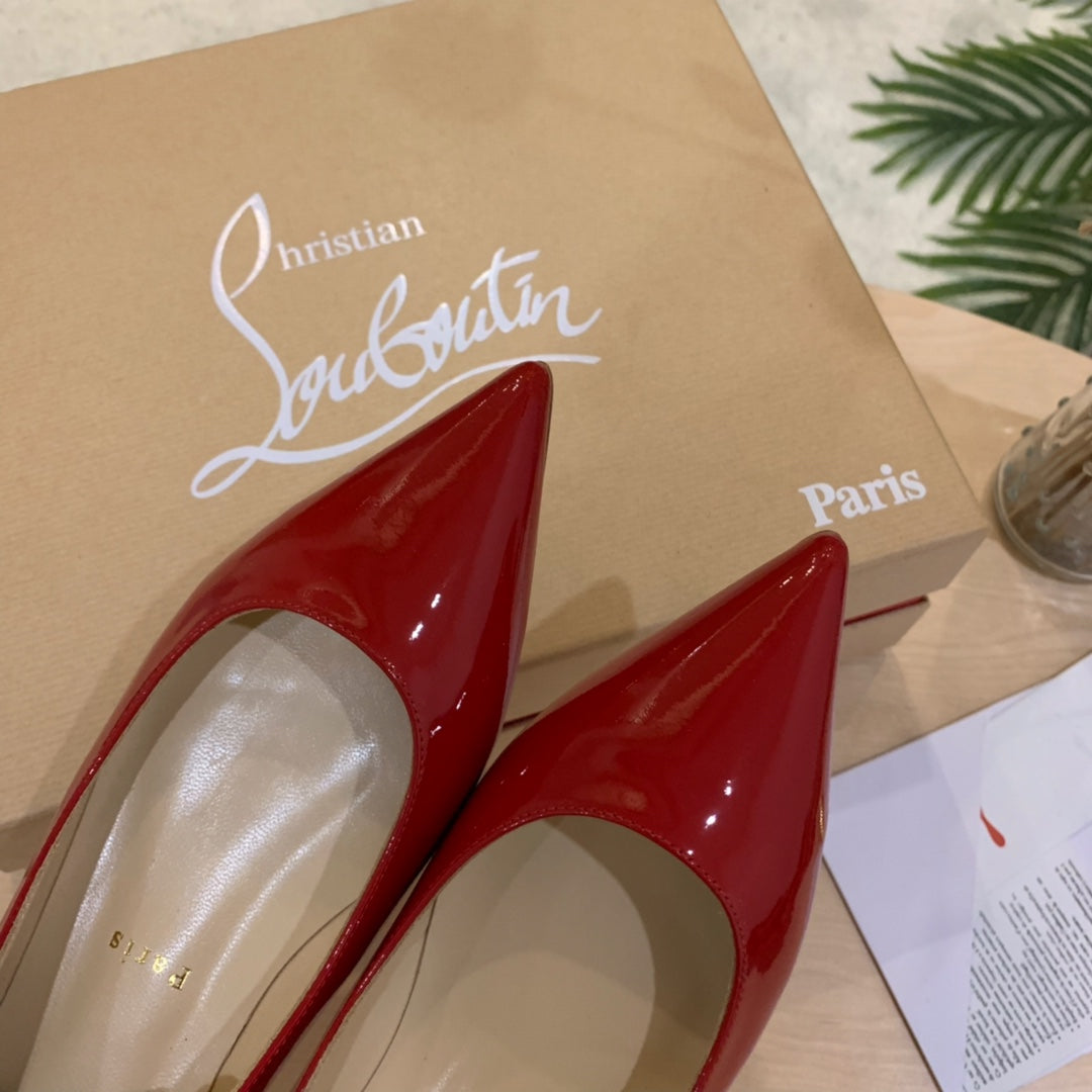 CL Kate Ballerina Flats Patent Leather Red