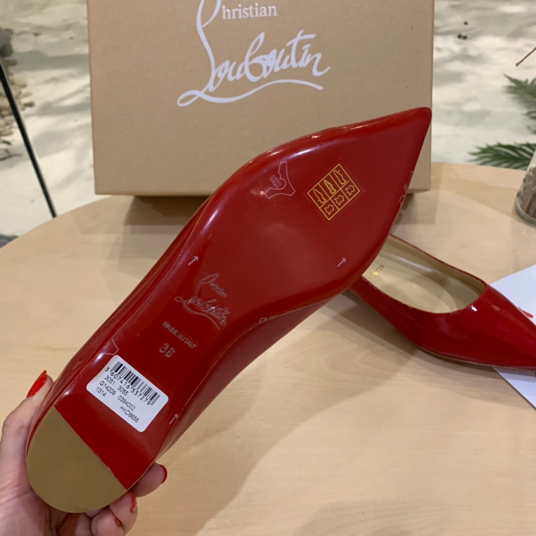 CL Kate Ballerina Flats Patent Leather Red