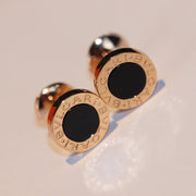 BVL EARRINGS CLUSTER BLACK GOLD PINK