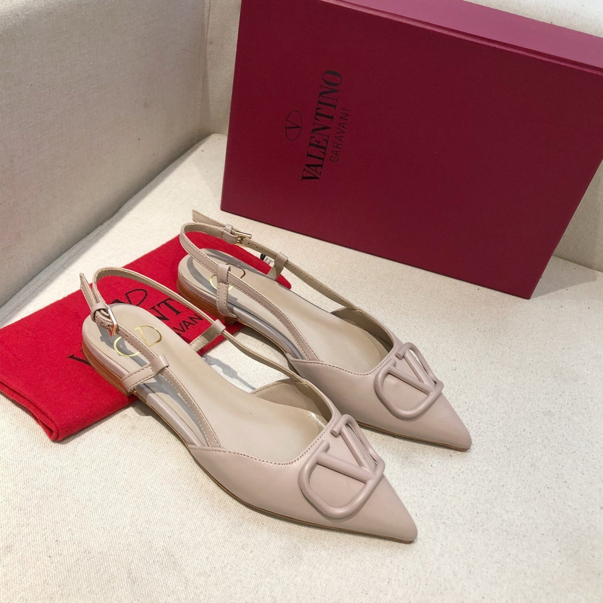 Valentino Slingback Flats Sheepskin