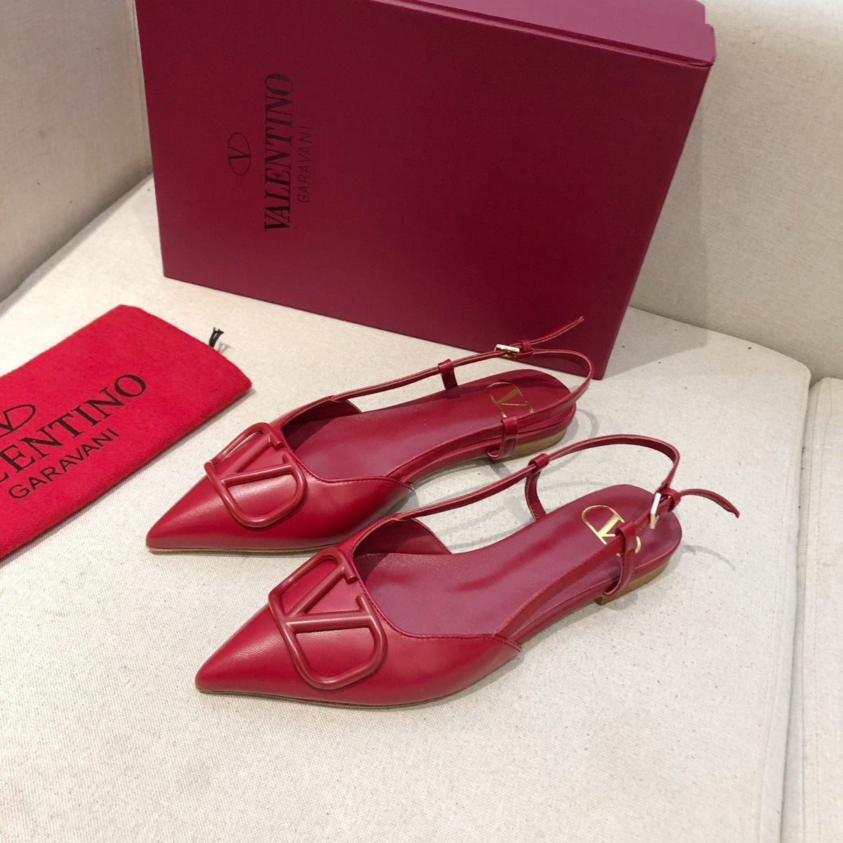 Valentino Slingback Flats Sheepskin