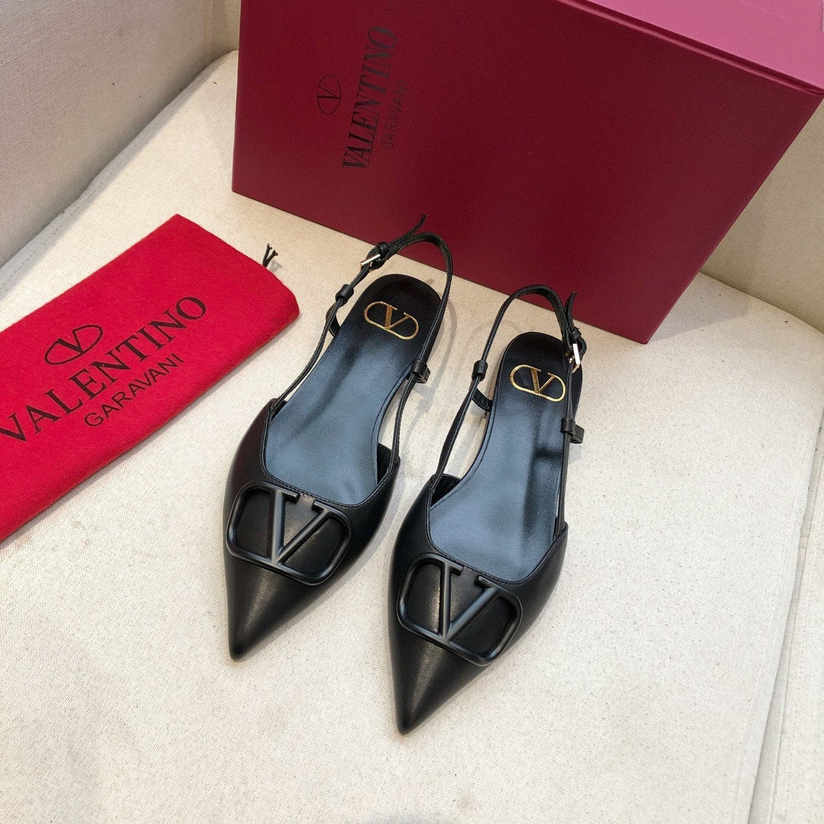 Valentino Slingback Flats Sheepskin