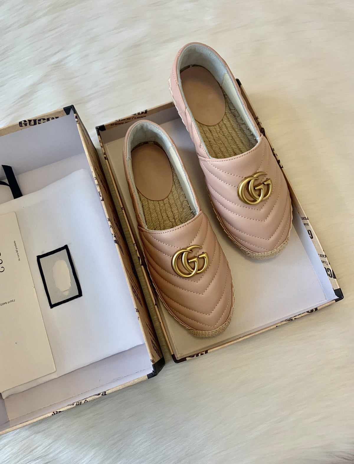 gg espadrilles powder pink calfskin