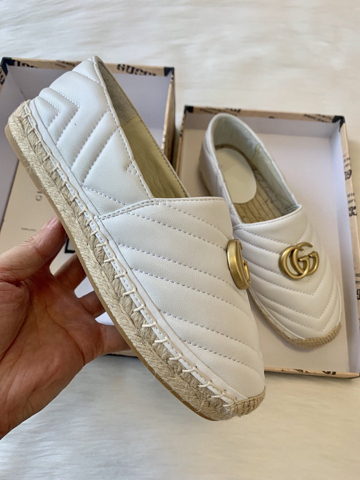 gg espadrilles white calfskin