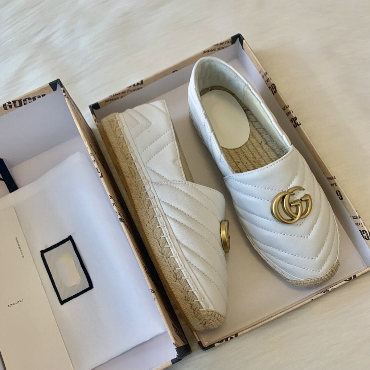 gg espadrilles white calfskin