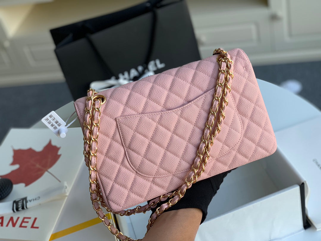 flap bag medium 25 pink caviar ghw